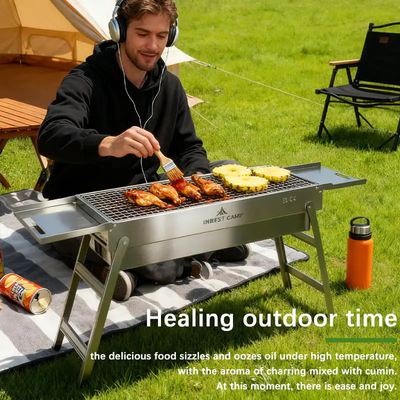 Outdoor Stainless Steel Folding Charcoal Oven